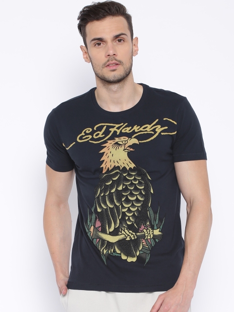 

Ed Hardy Navy Printed T-shirt, Navy blue