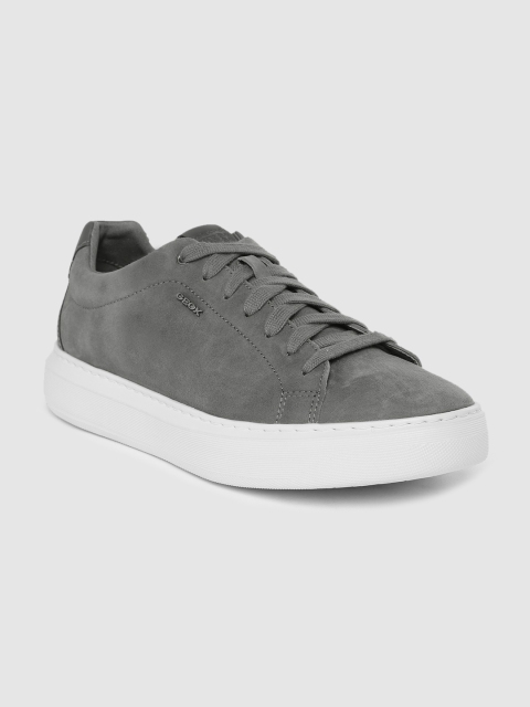 

Geox Men Charcoal Grey Solid Leather Sneakers