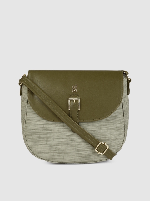 

Baggit Olive Green Solid Sling Bag