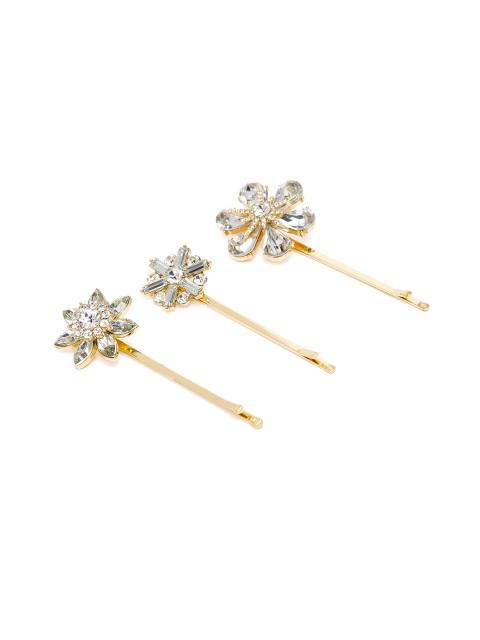 

Accessorize Set of 3 Floral Embellished Bobby Pins, Gold