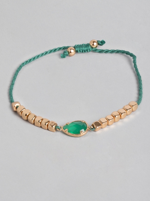 

Accessorize Green & Gold-Toned Beaded Friendship Charm Bracelet