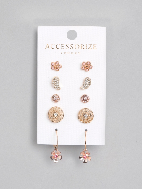

Accessorize Women Set of 5 Gold-Toned Earrings