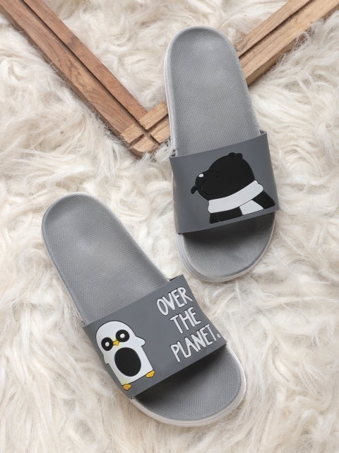 

Pampy Angel Women Grey & White Printed Sliders