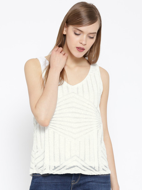 

Vero Moda White Sequinned Top