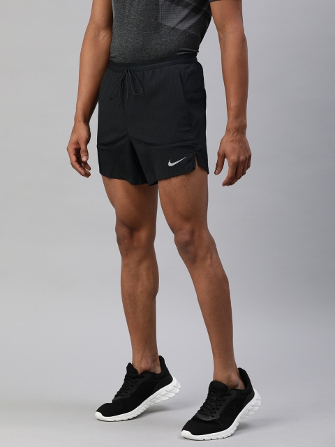 

Nike Men Black Solid Regular Fit AS M NK RUN DVN FLX STRIDE Running Shorts