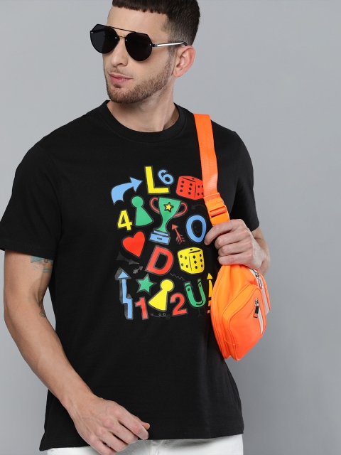 

Kook N Keech Men Black Printed Round Neck T-shirt