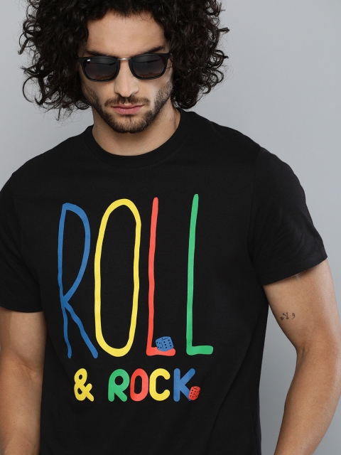 

Kook N Keech Men Black Printed Round Neck T-shirt