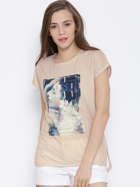 

Vero Moda Beige Printed High-Low Top