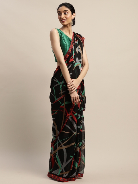 

DIVASTRI Multicoloured Abstract Printed Pure Chiffon Saree, Multi