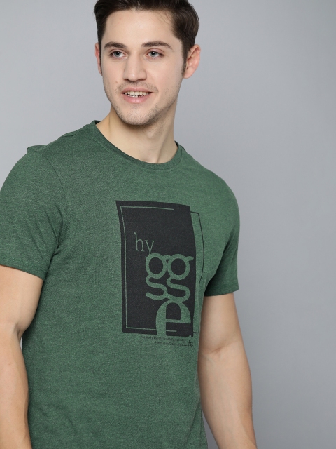 

Mast & Harbour Men Green Printed Round Neck T-shirt