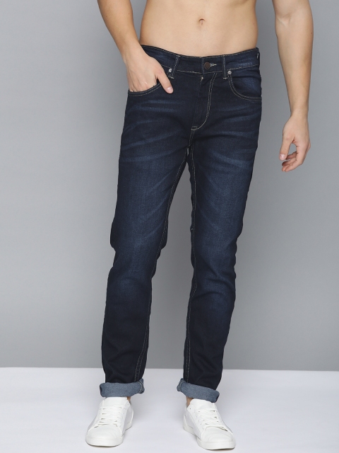

HERE&NOW Men Navy Blue Slim Fit Mid-Rise Clean Look Stretchable Jeans