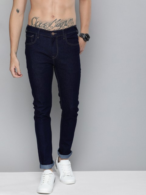 

HERE&NOW Men Navy Blue Skinny Fit Mid-Rise Clean Look Stretchable Jeans