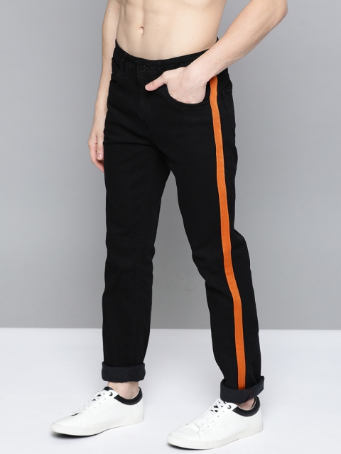 

HERE&NOW Men Black Slim Fit Mid-Rise Clean Look Stretchable Jeans