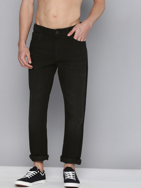 

HERE&NOW Men Black Slim Fit Mid-Rise Clean Look Stretchable Jeans