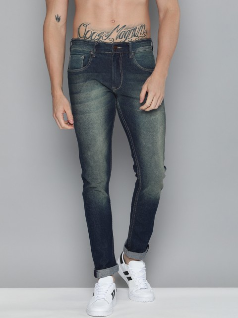 

HERE&NOW Men Blue Skinny Fit Mid-Rise Clean Look Stretchable Jeans