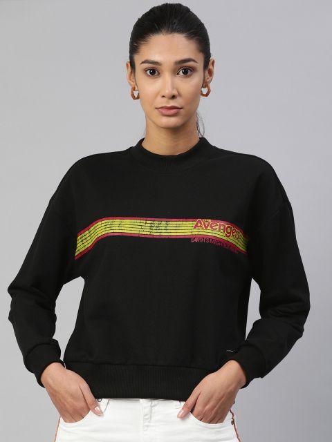 

Van Heusen Woman Black Avengers Printed Pullover Sweatshirt