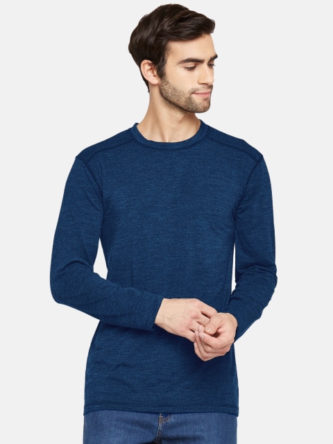 

Kosha Men Pack of 2 Navy Blue Solid Merino Wool & Bamboo Full Sleeves Thermal Top