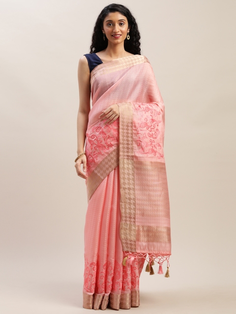 

Soch Coral Pink Woven Design Saree