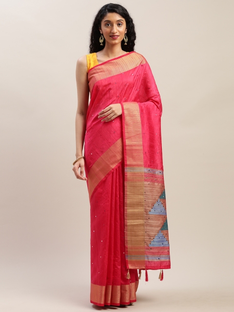 

Soch Pink Solid Art Silk Saree