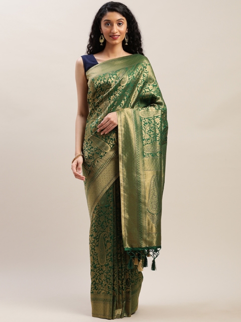 

Soch Green & Golden Pure Silk Woven Design Saree