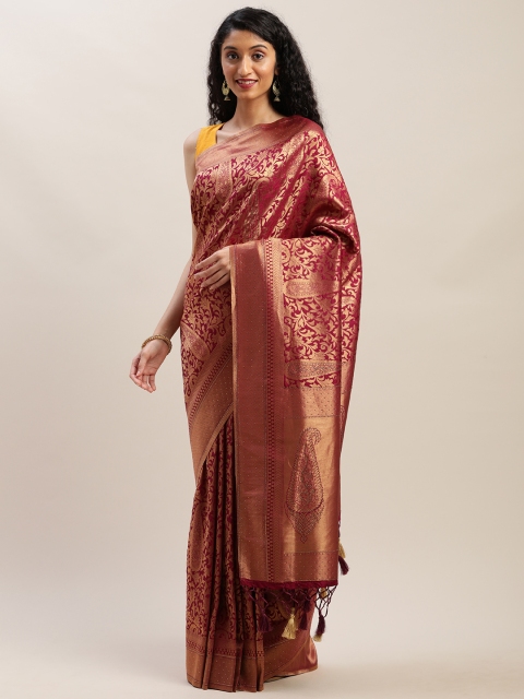 

Soch Maroon Woven Design Pure Silk Saree