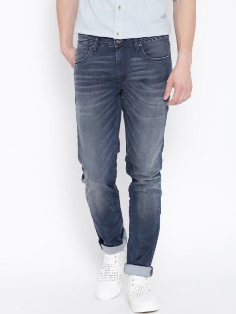 

Jack & Jones Navy Washed Ben Skinny Stretchable Jeans, Navy blue