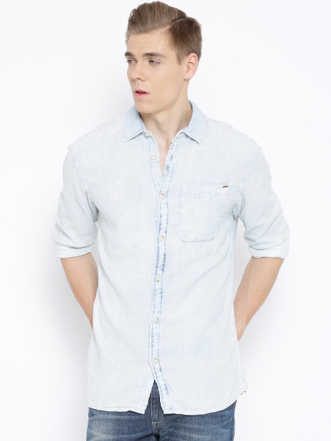 

Jack & Jones Men Blue Washed Denim Shirt