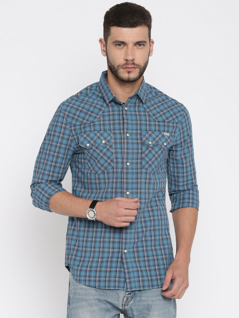 

Jack & Jones Blue Checked Casual Shirt