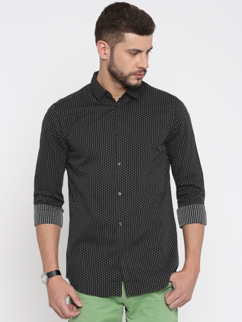 

Jack & Jones Black Patterned Slim Casual Shirt