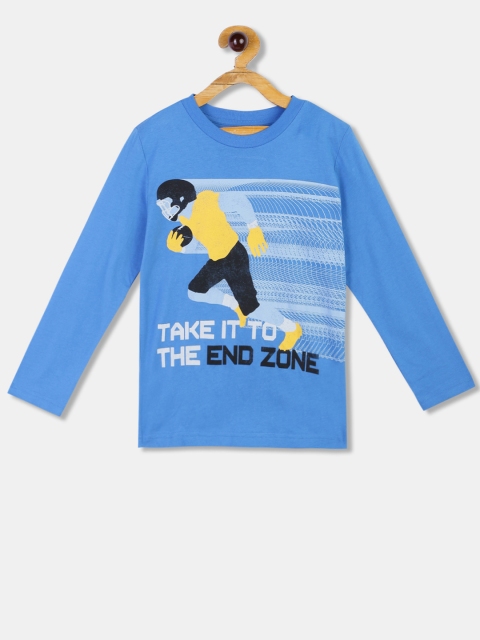 

The Childrens Place Boys Blue Printed Round Neck T-shirt