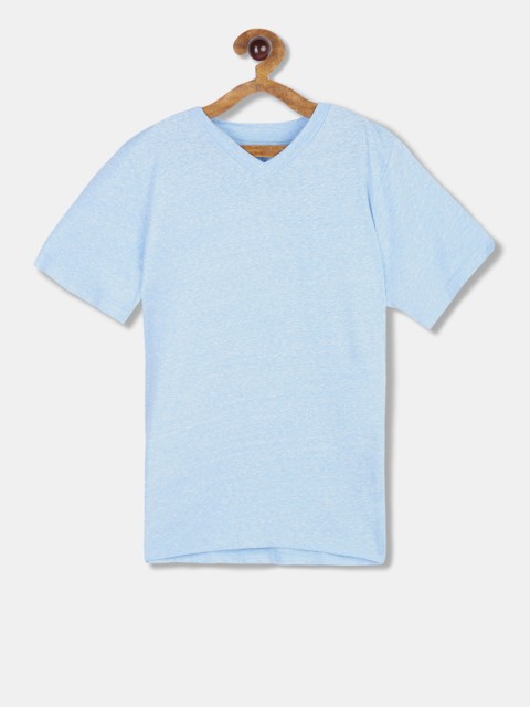 

The Childrens Place Boys Blue Solid V-Neck T-shirt