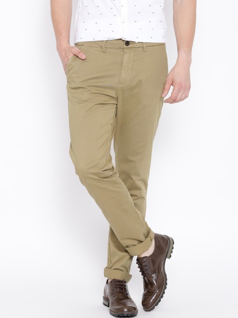 

Jack & Jones Khaki Printed Marco Fit Casual Trousers