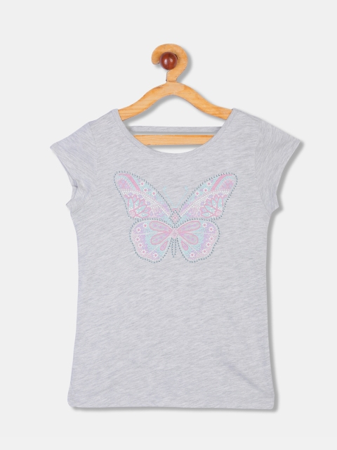 

The Childrens Place Girls Grey Embellished Top