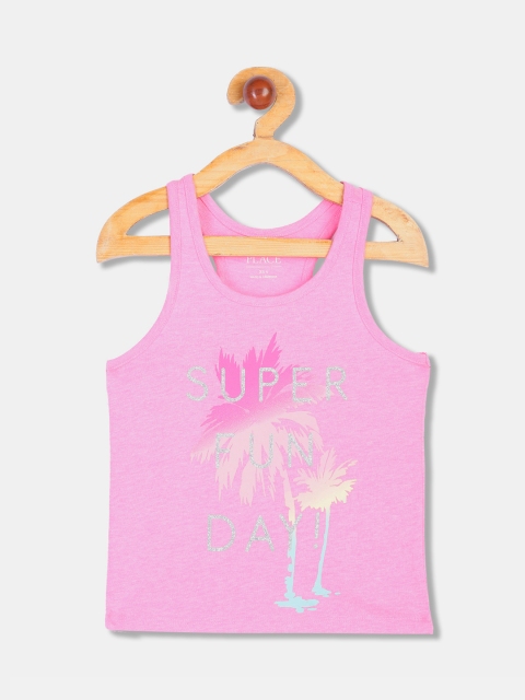 

The Childrens Place Girls Pink Printed Tank Top