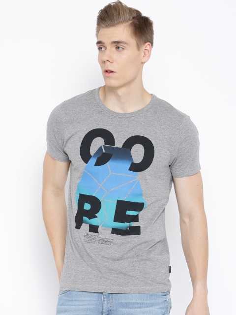 

Jack & Jones Grey Melange Printed T-shirt