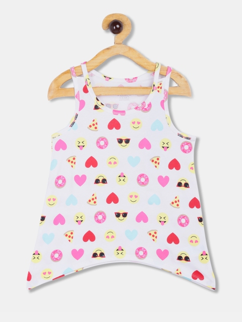

The Childrens Place Girls White Printed Tank Top