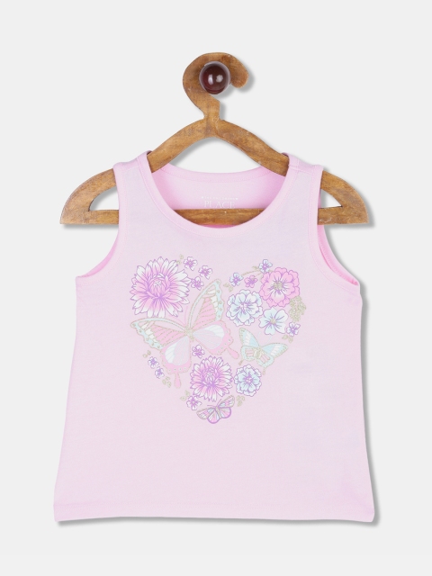

The Childrens Place Girls Pink Printed Tank Top