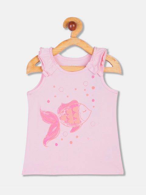 

The Childrens Place Girls Pink Cotton Printed Top