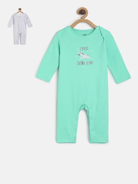

MINI KLUB Infant Boys Pack Of 2 Printed Rompers, Sea green