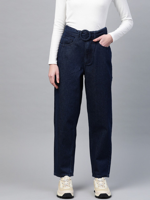 

Bhaane Women Navy Blue Relaxed Fit Mid-Rise Clean Look Jeans