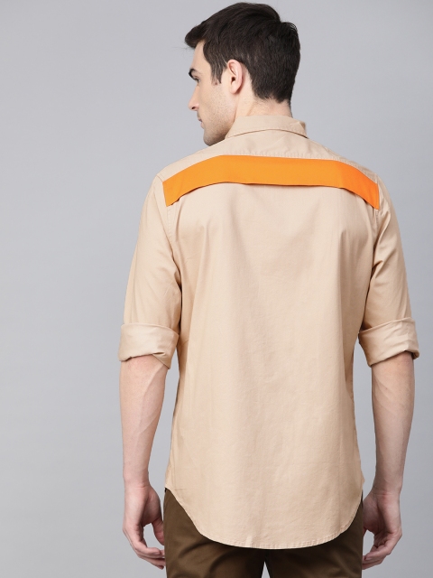 

Bhaane Men Beige Regular Fit Knitted Solid Casual Shirt