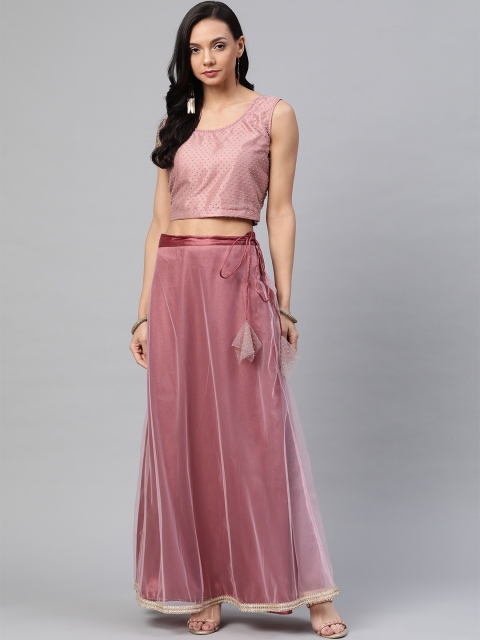 

Readiprint Fashions Mauve Ready to Wear Lehenga with Embellished Blouse