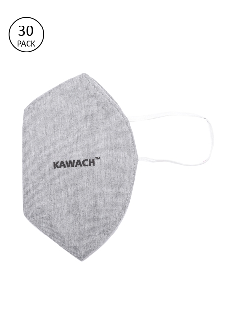 

Kawach Unisex Pack of 30 Grey Melange Reusable 3-Ply Cotton Cloth Masks