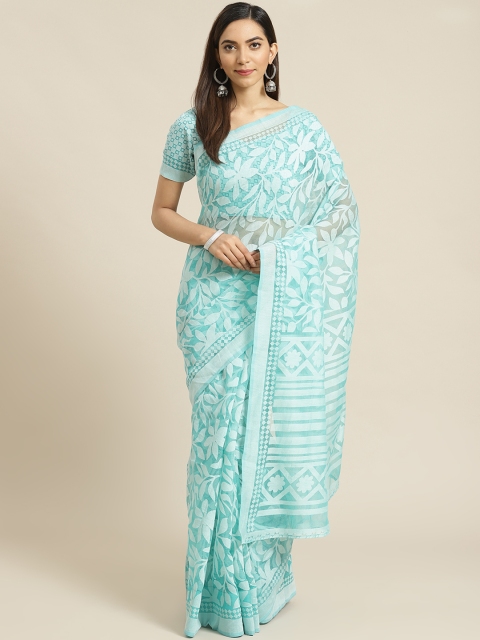 

Libas Blue Floral Woven Design Saree
