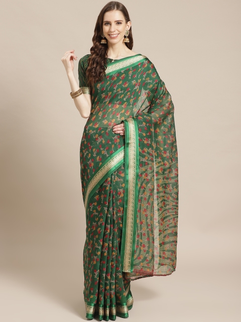 

Libas Green & Beige Printed Saree