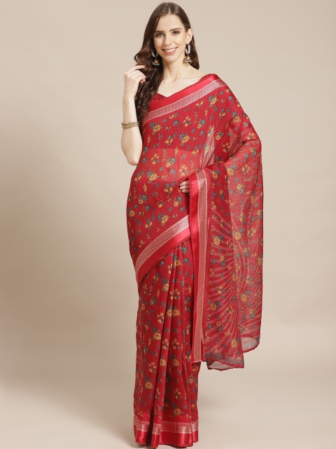 

Libas Red & Yellow Printed Saree