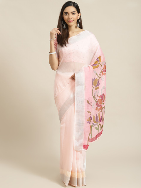 

Libas Pink Printed Detail Saree