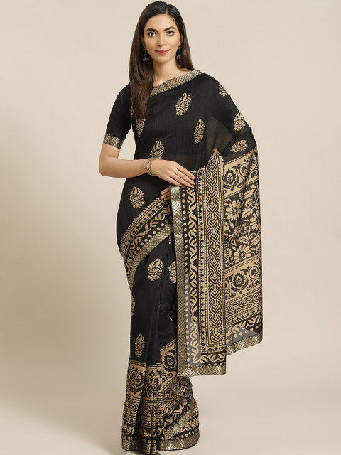 

Libas Black & Beige Printed Saree