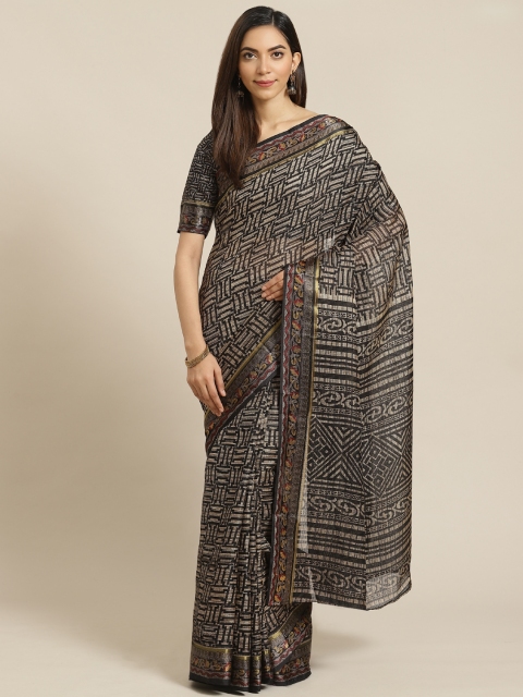 

Libas Black & Golden Printed Saree