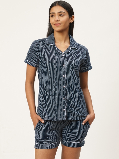 

Duchess Women Blue Printed Night suit